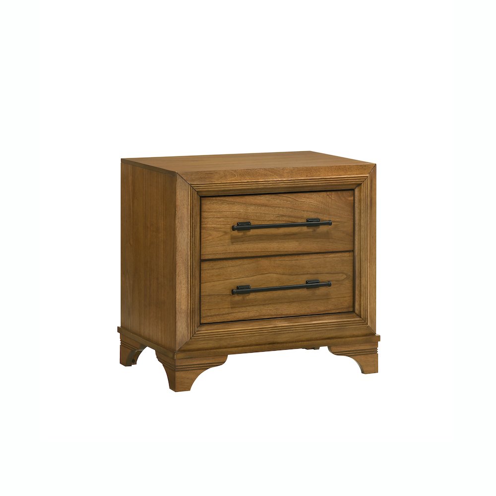 Talcott 4Pc Wood Queen Bedroom Set, Nightstand in Honey/Brown. Picture 13