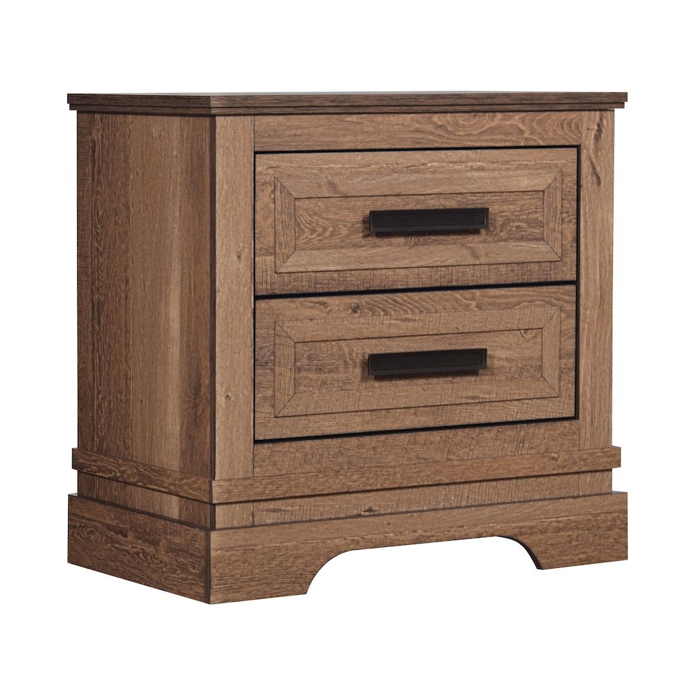 Coventry Hall 4Pc Wood Queen Bedroom Set, Nightstand in Pecan. Picture 11