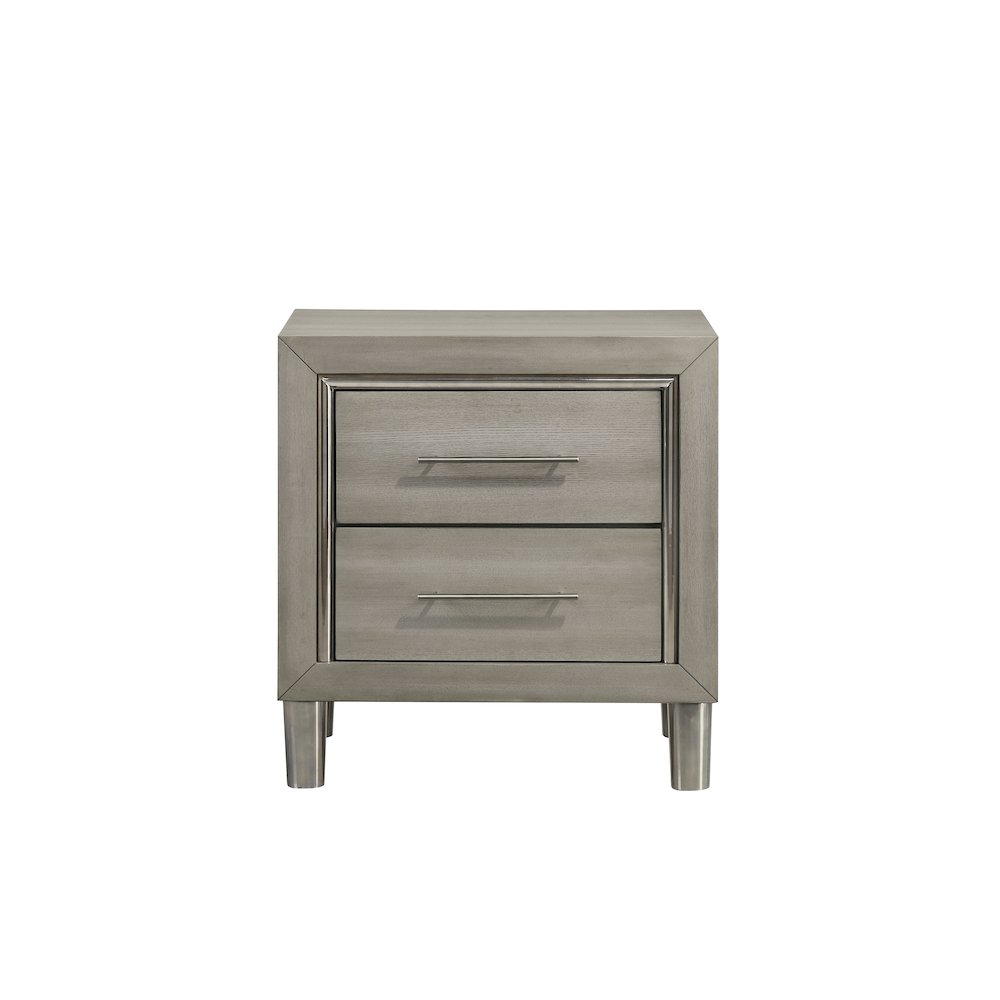 New Classic Furniture Lennox 4Pc Wood Queen Bedroom Set w Nightstand in Gray. Picture 15