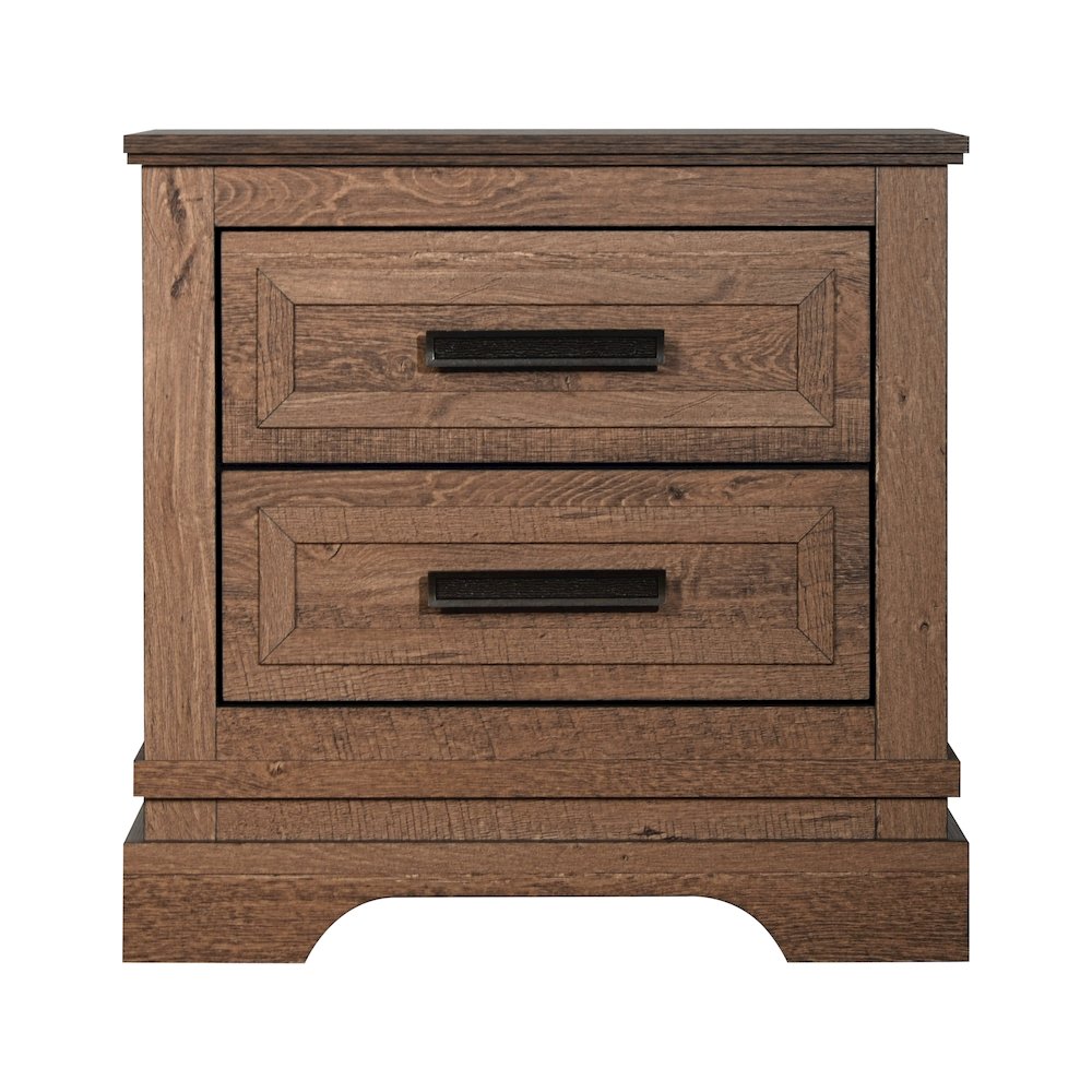 Coventry Hall 4Pc Wood Queen Bedroom Set, Nightstand in Pecan. Picture 12