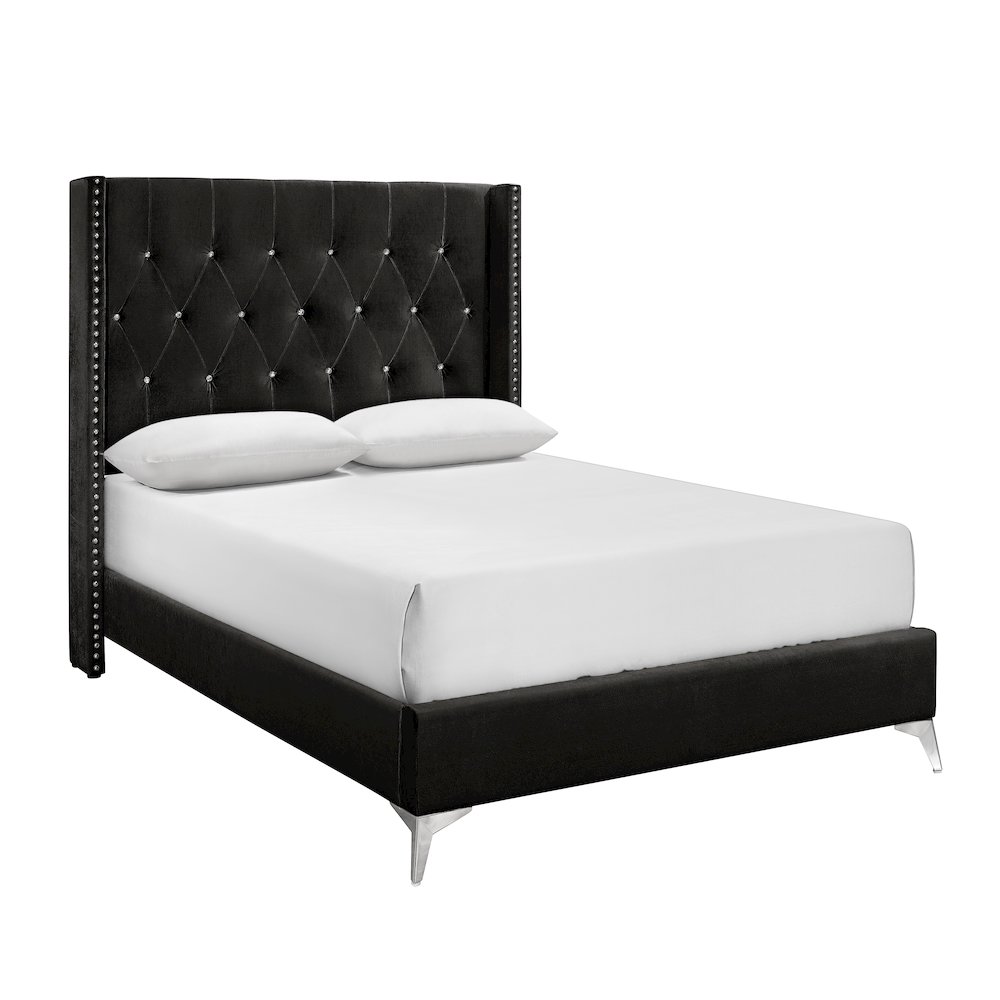 Huxley Wood Full Bed, Black. Picture 2