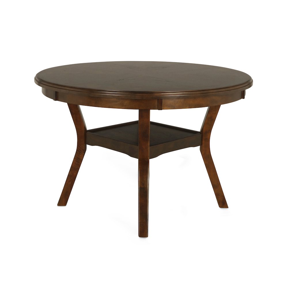 Gia 5-Piece 47" Wood Round Dining Set, Brown. Picture 5