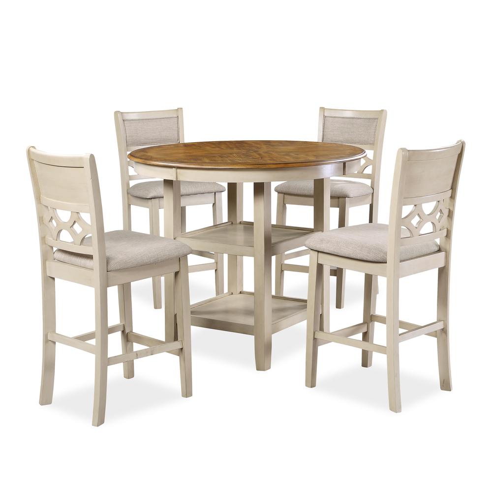 Furniture Mitchell 5-Piece Solid Wood Counter Set in Brown. Picture 3