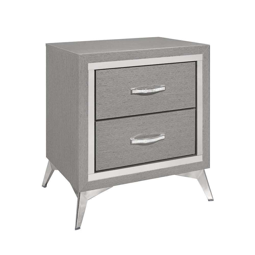 Huxley Wood Nightstand in Gray (Set of 2). Picture 2