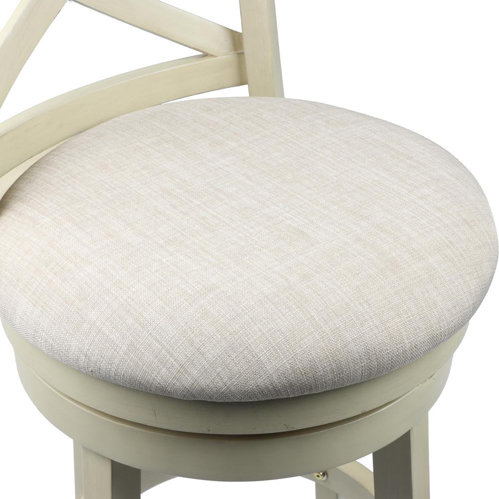 York White Solid Wood Swivel Bar Stool (Set of 2). Picture 6