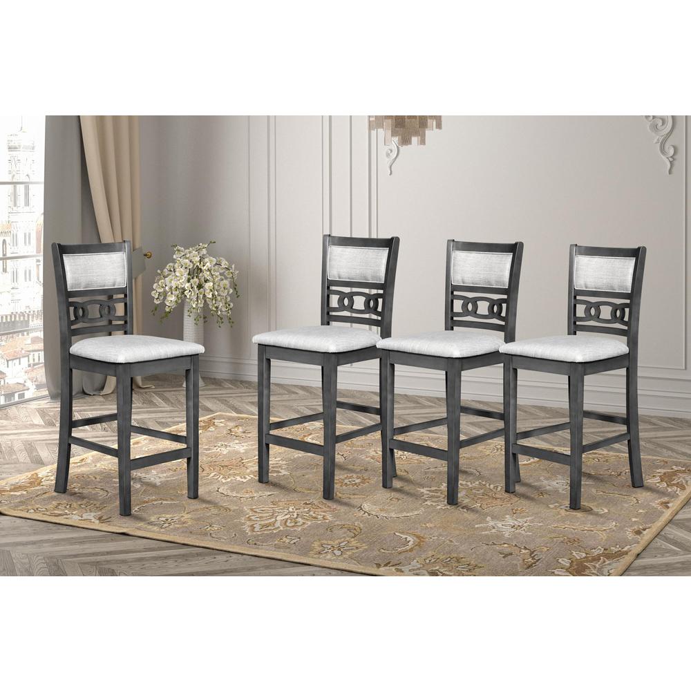 Gia Gray Wood Counter Chair with Fabric Seat (Set of 4). Picture 8