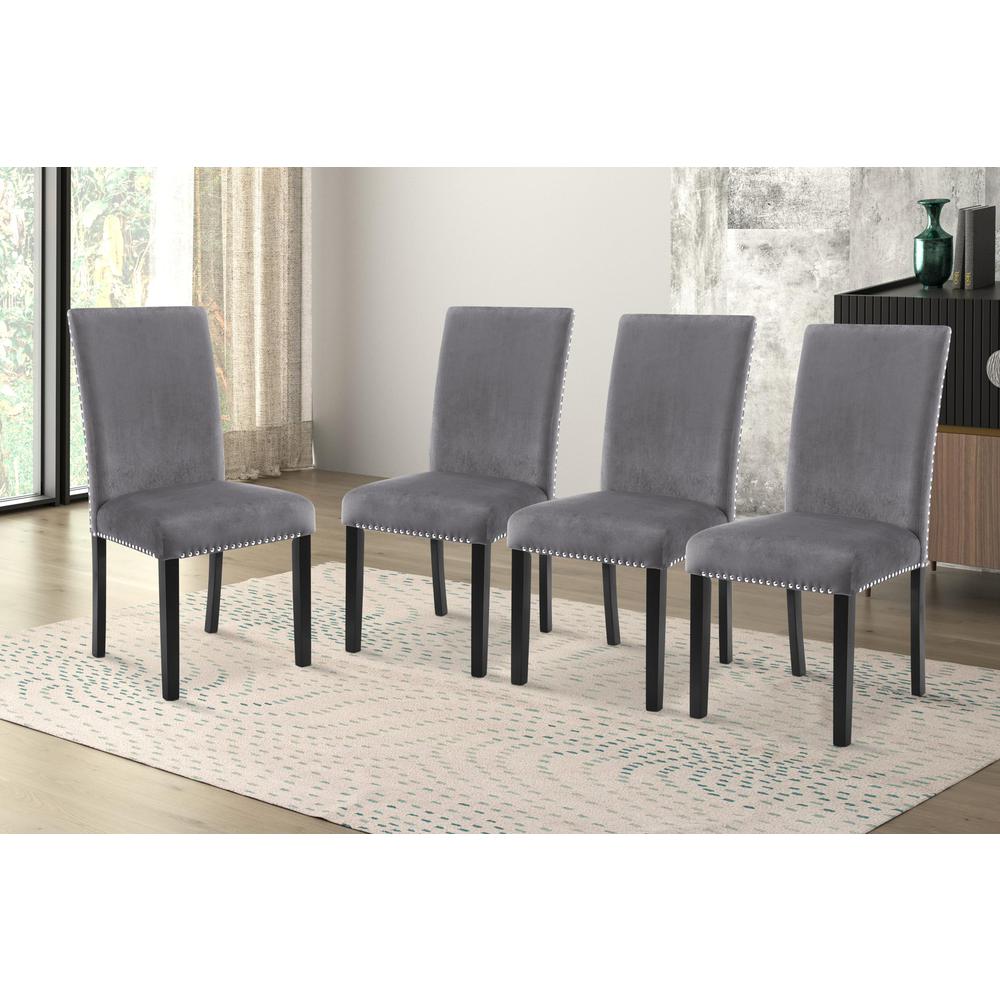 Celeste Gray Wood Upholstered Dining Chair (Set of 4). Picture 7