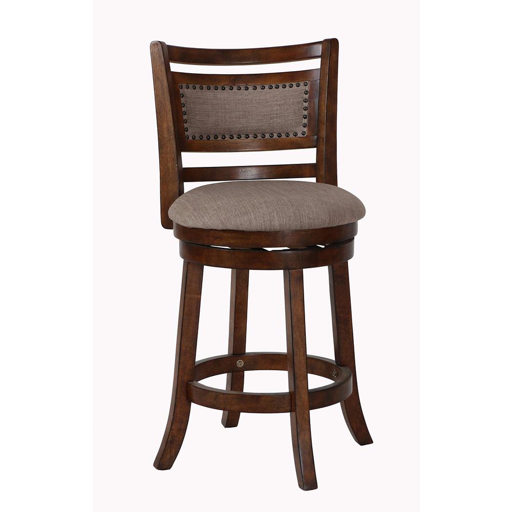 Aberdeen Brown Solid Wood Swivel Counter Stool (Set of 2). Picture 2
