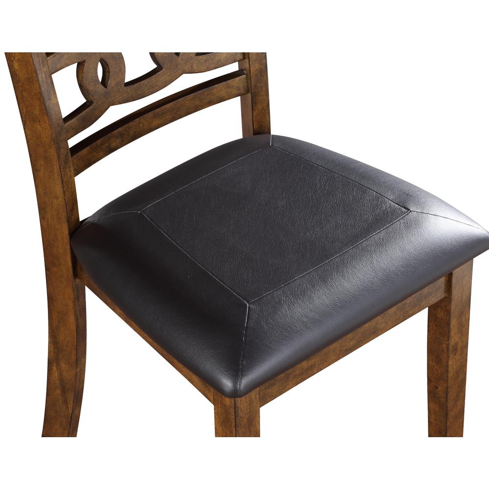 Gia Brown Wood Dining Chair with PU Seat (Set of 4). Picture 7