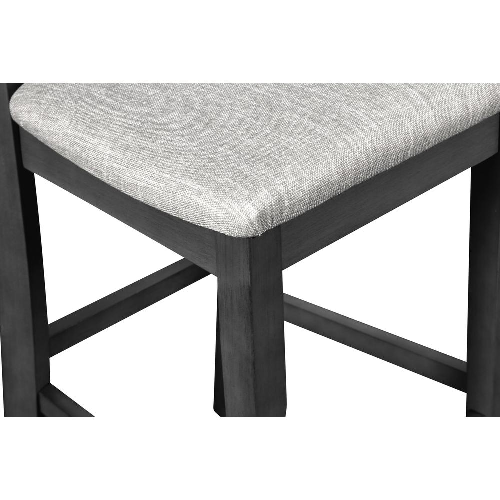 Gia Gray Wood Counter Chair with Fabric Seat (Set of 4). Picture 6