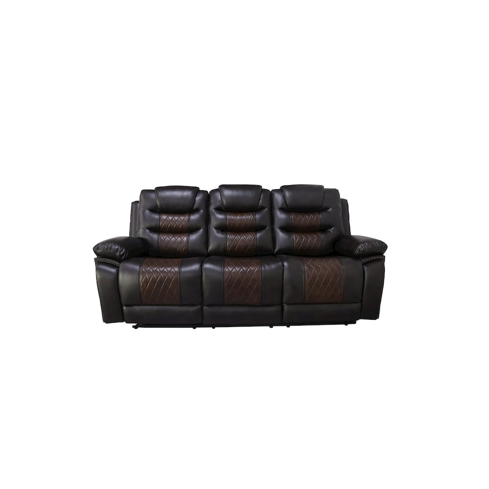 Nikko 2-Piece Faux Leather Manual Living Room Set, Brown. Picture 8