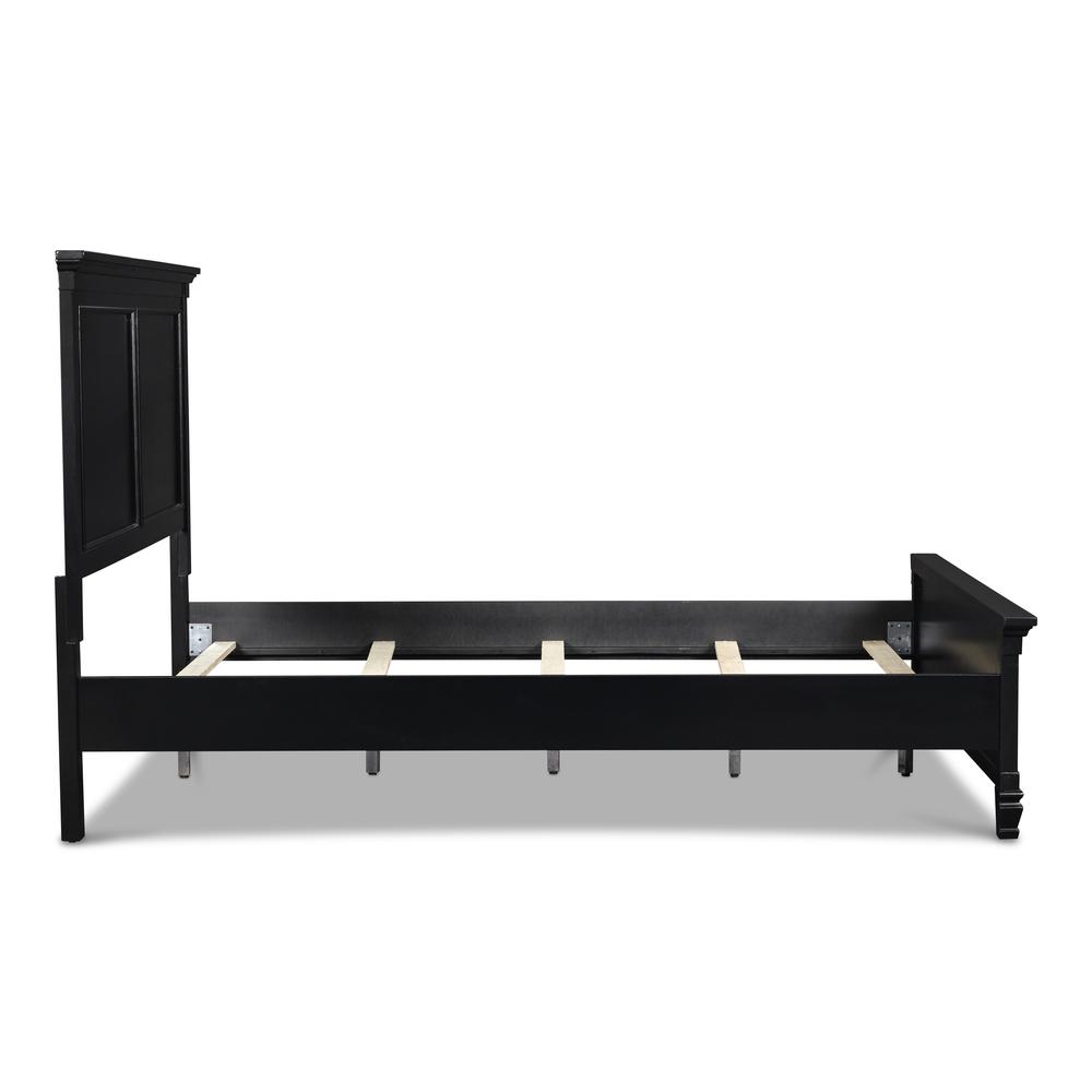 Furniture Tamarack Solid Wood King Panel Bed in Black. Picture 4