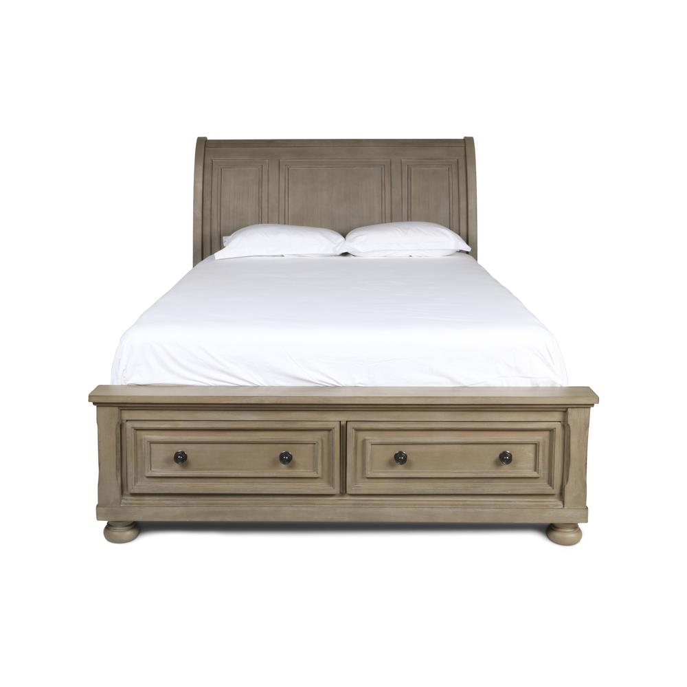 Furniture Allegra Solid Wood California King Bed in Pewter. Picture 1