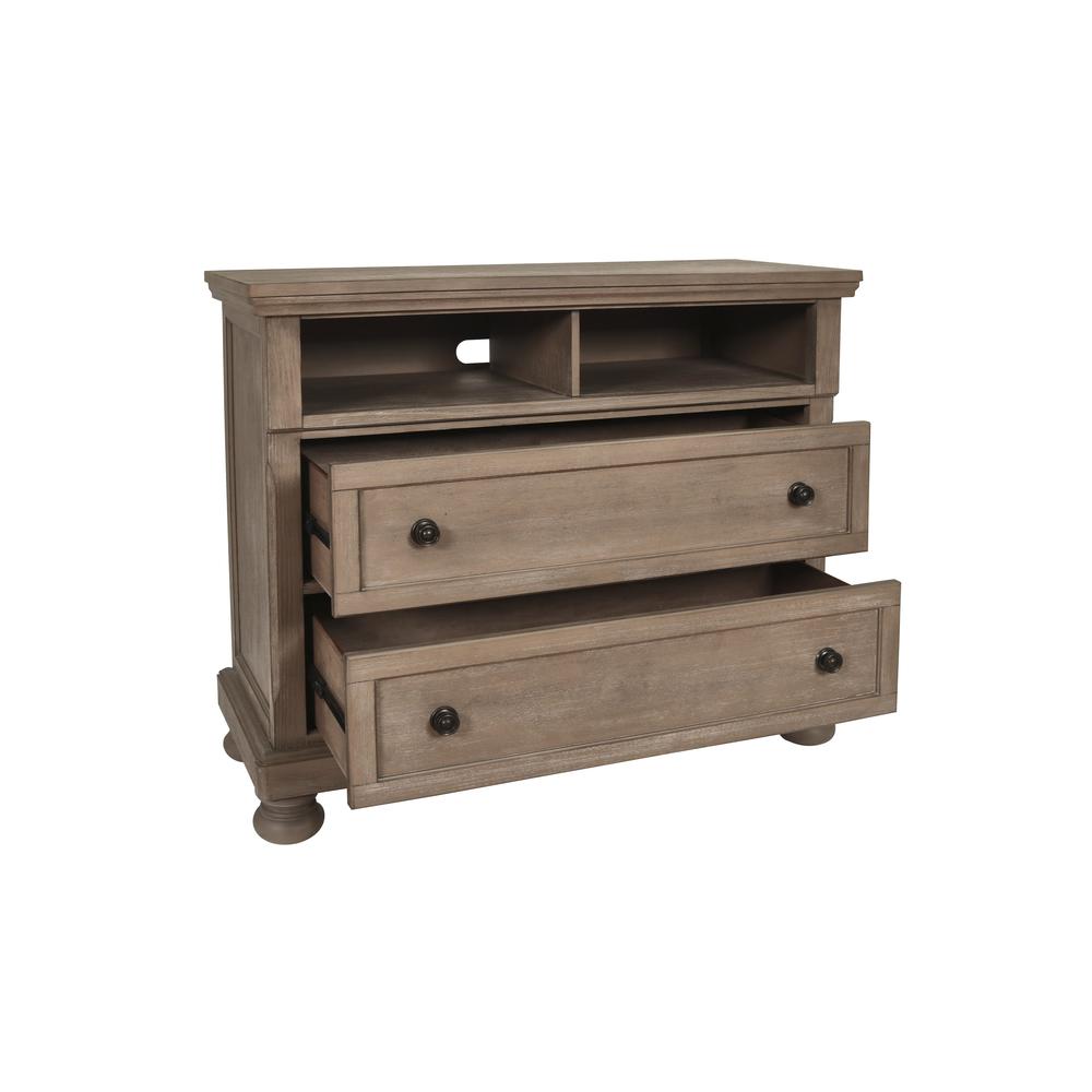 Furniture Allegra 2-Drawer Wood Media Console in Pewter. Picture 3