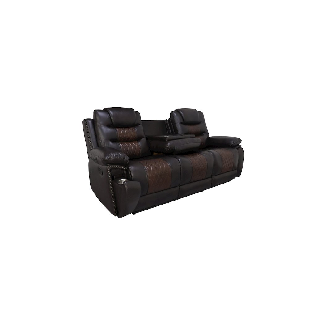 Nikko 2-Piece Faux Leather Manual Living Room Set, Brown. Picture 7