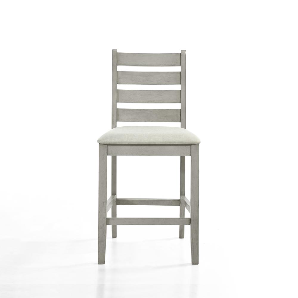 Furniture Pascal Wood Counter Chair in Driftwood (Set of 2). Picture 3