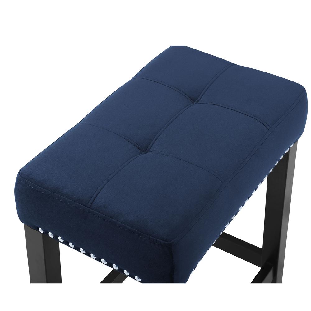Furniture Celeste 4-Piece Faux Marble & Wood Bar Set in Blue. Picture 2