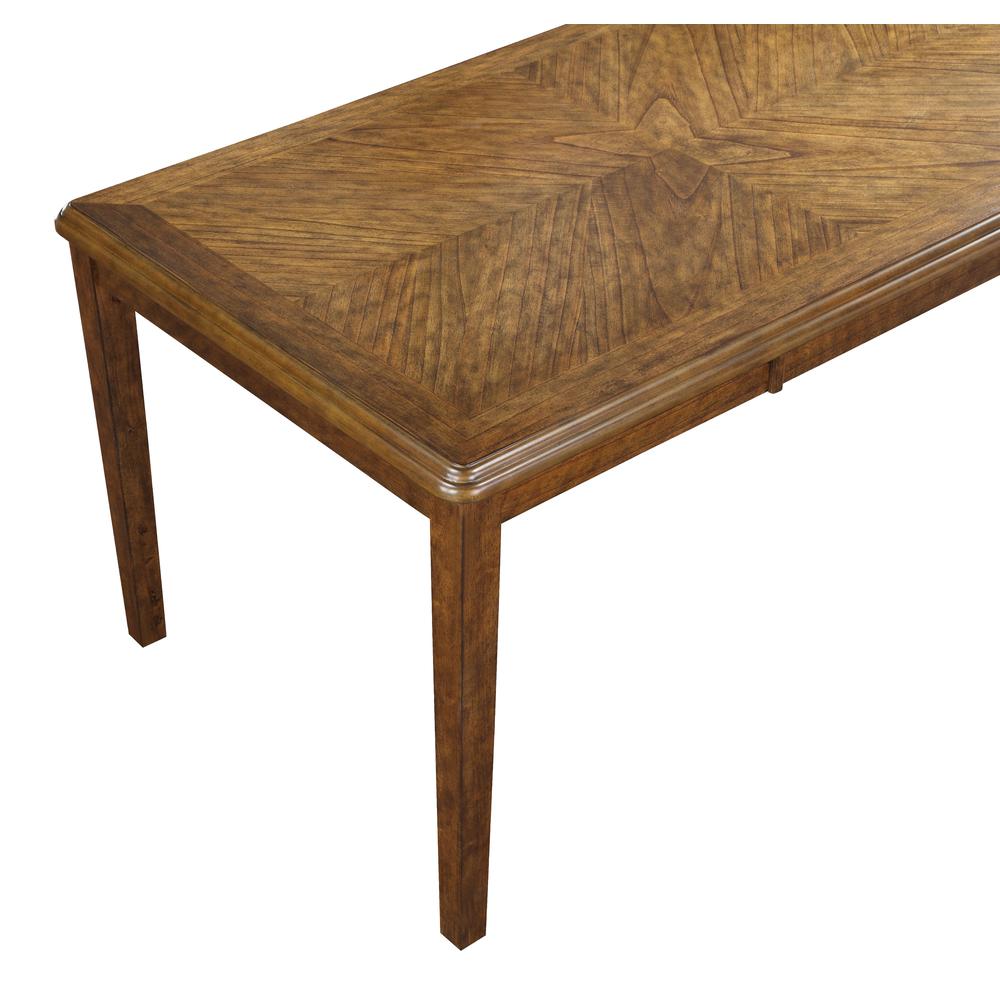 Gia 6 Pc Dining Table, 4 Chairs & Bench -Brown. Picture 8