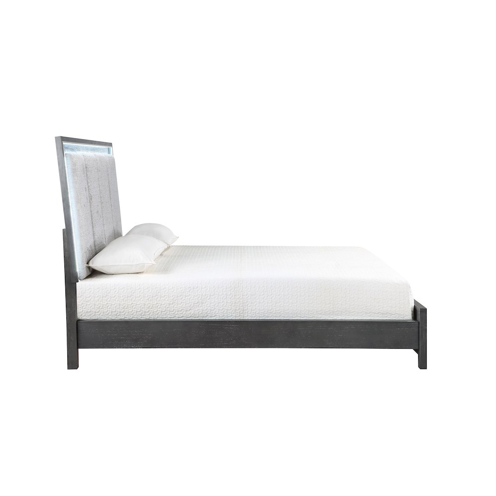 Odessa Wood King Bed, Charcoal Gray. Picture 7