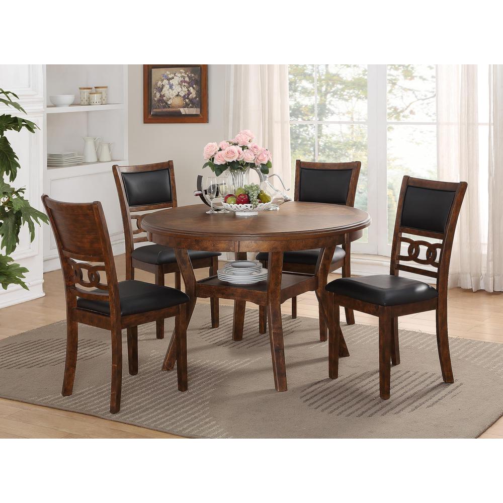 Gia Brown Wood Dining Chair with PU Seat (Set of 4). Picture 2