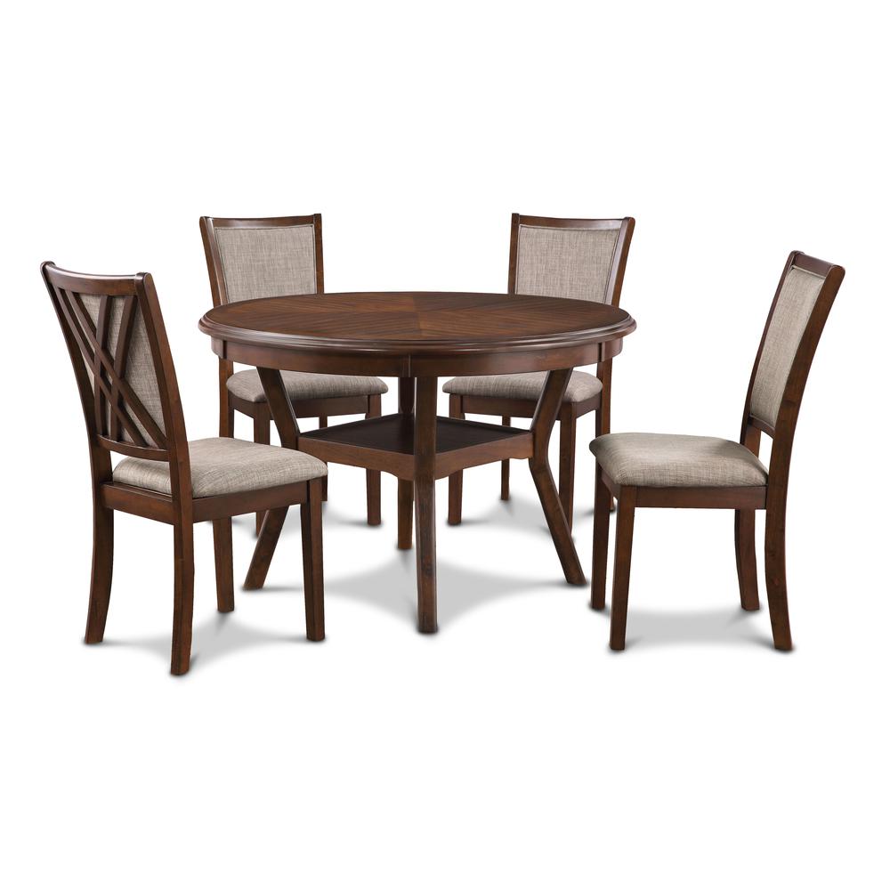 Furniture Amy 5-Piece Contemporary Wood Dining Set in Cherry. Picture 1