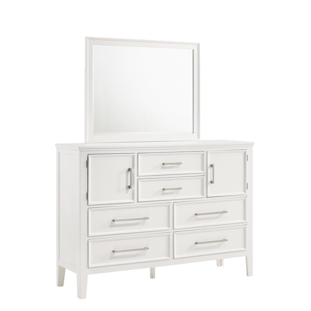 Andover 4-Piece Queen Wood Bedroom Set with Nightstand in White. Picture 3