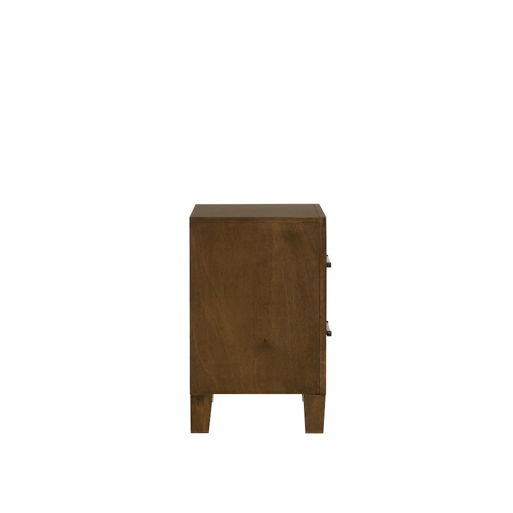 Ballard Wood 2-Drawer Nightstand in Walnut Brown. Picture 4