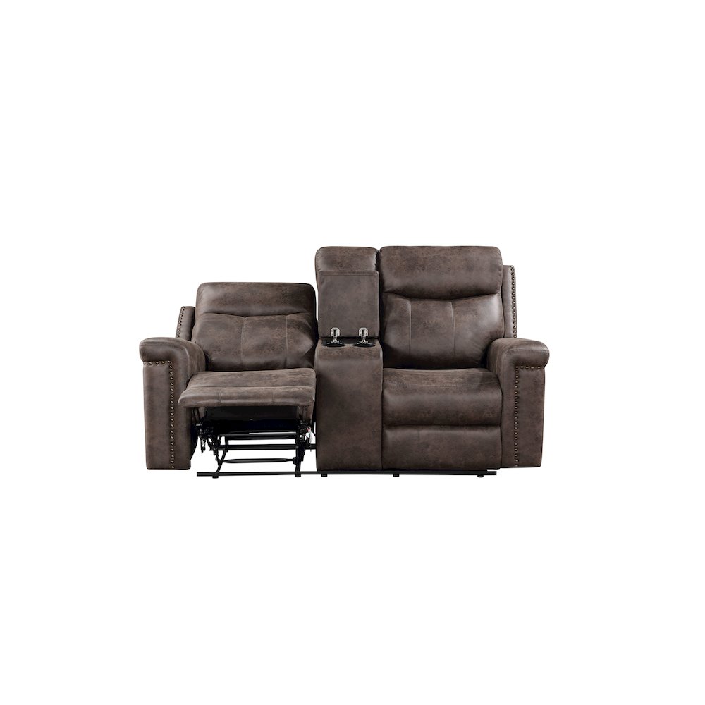 Quade 2-Piece Fabric Upholstered Power Sofa And Loveseat Set, Mocha Brown. Picture 6