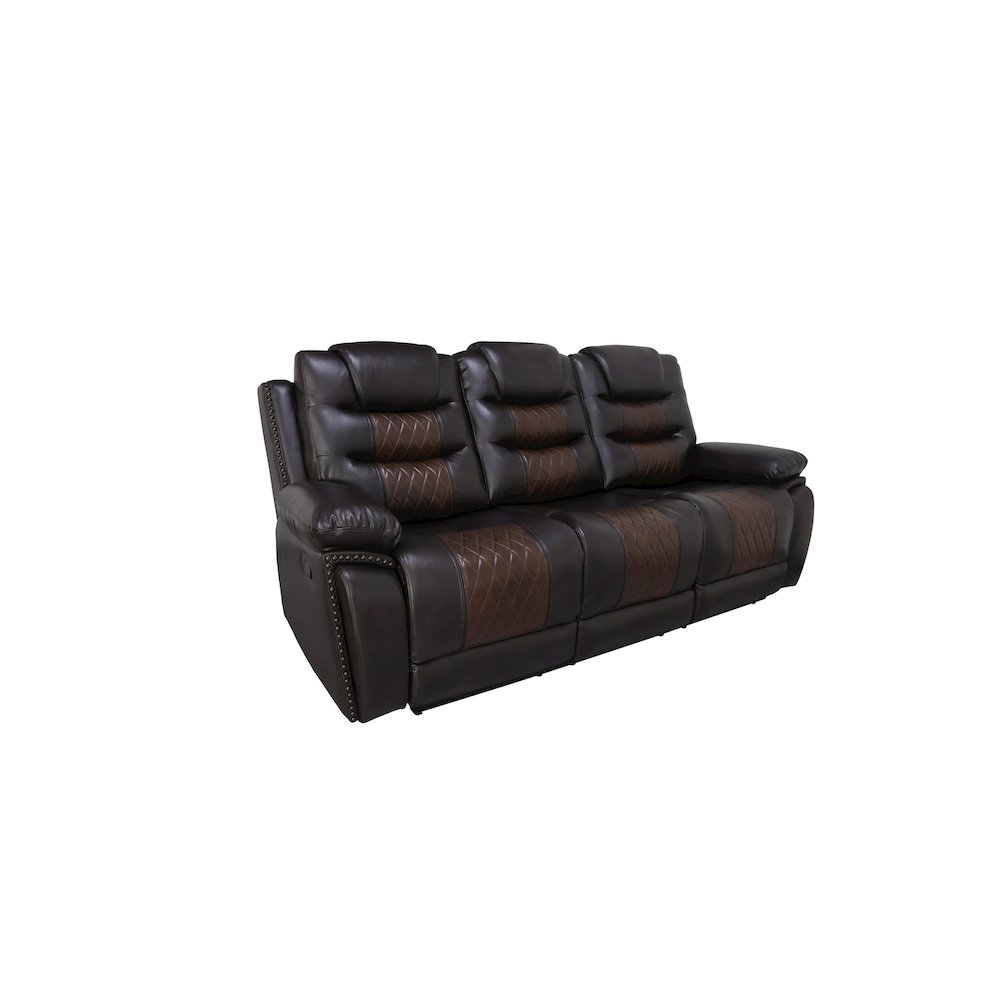 Nikko 2-Piece Faux Leather Manual Living Room Set, Brown. Picture 6