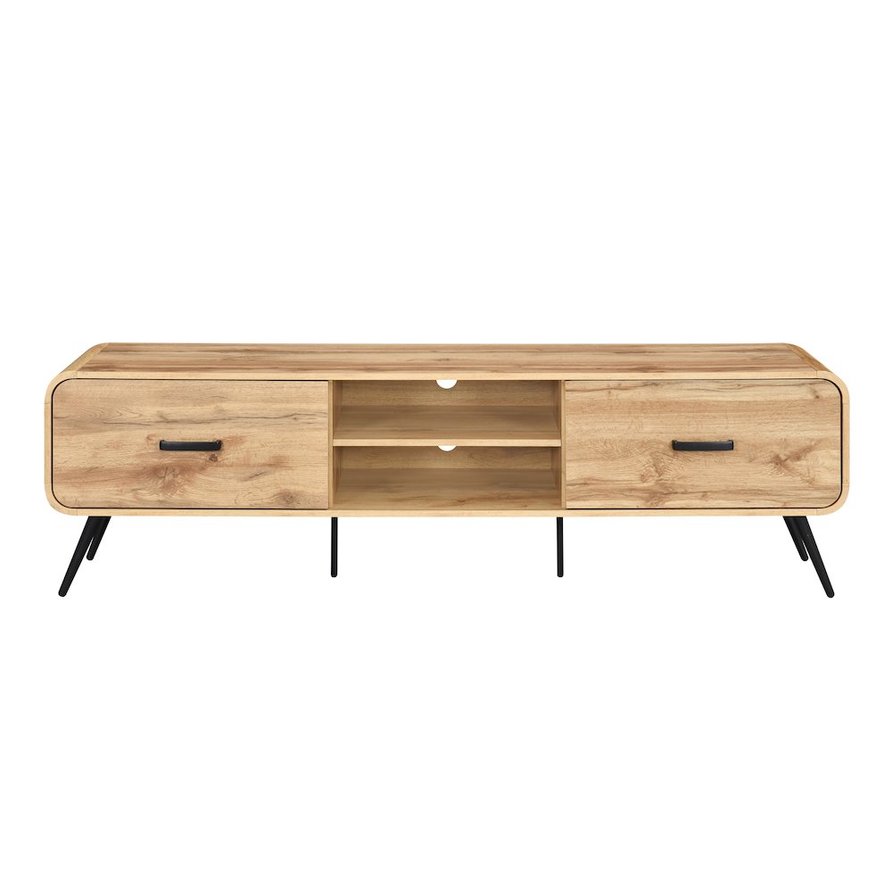 Rowan Wood Low Profile TV Console in Natural/Beige. Picture 2