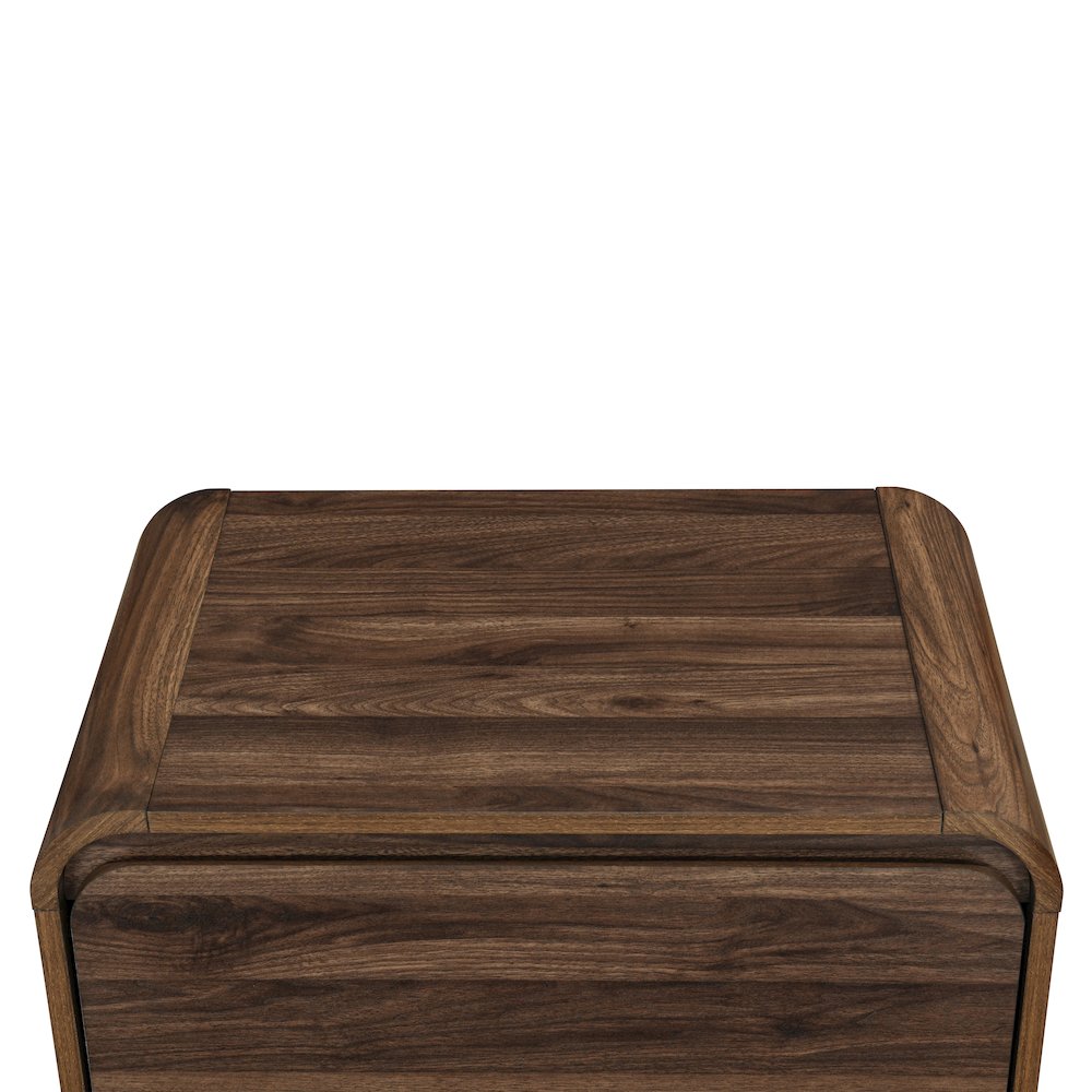 Mara Wood 2-Drawer End Table in Walnut/Brown. Picture 6