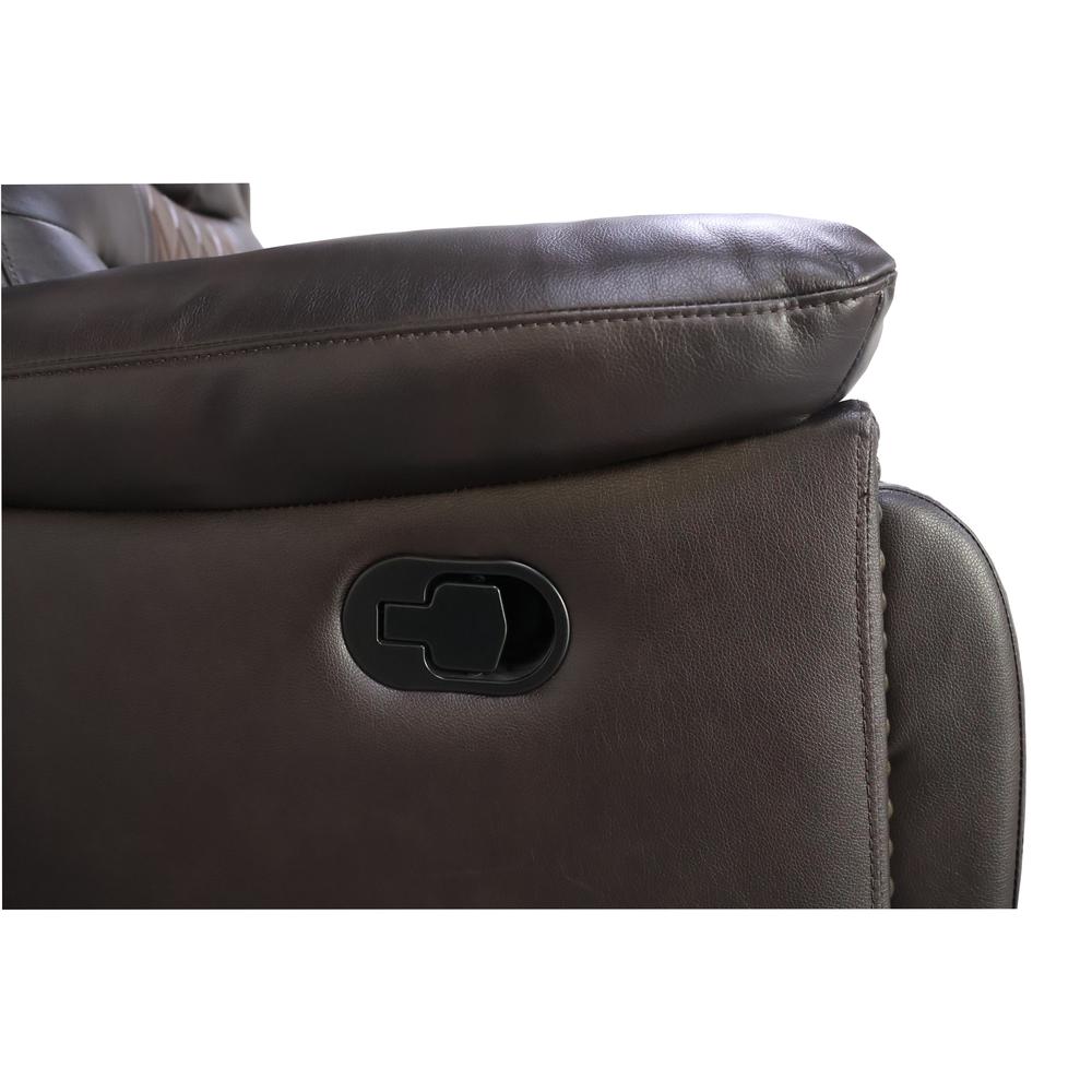Nikko Console Loveseat W/ Dual Recliners-Brown. Picture 6