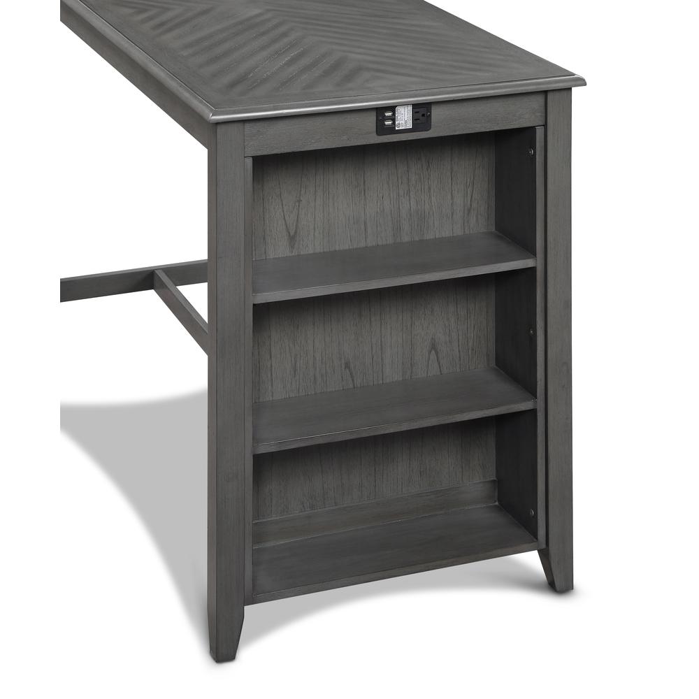 Amy 5-pc Wood Rectangle Counter Set with 4 Chairs in Gray. Picture 11