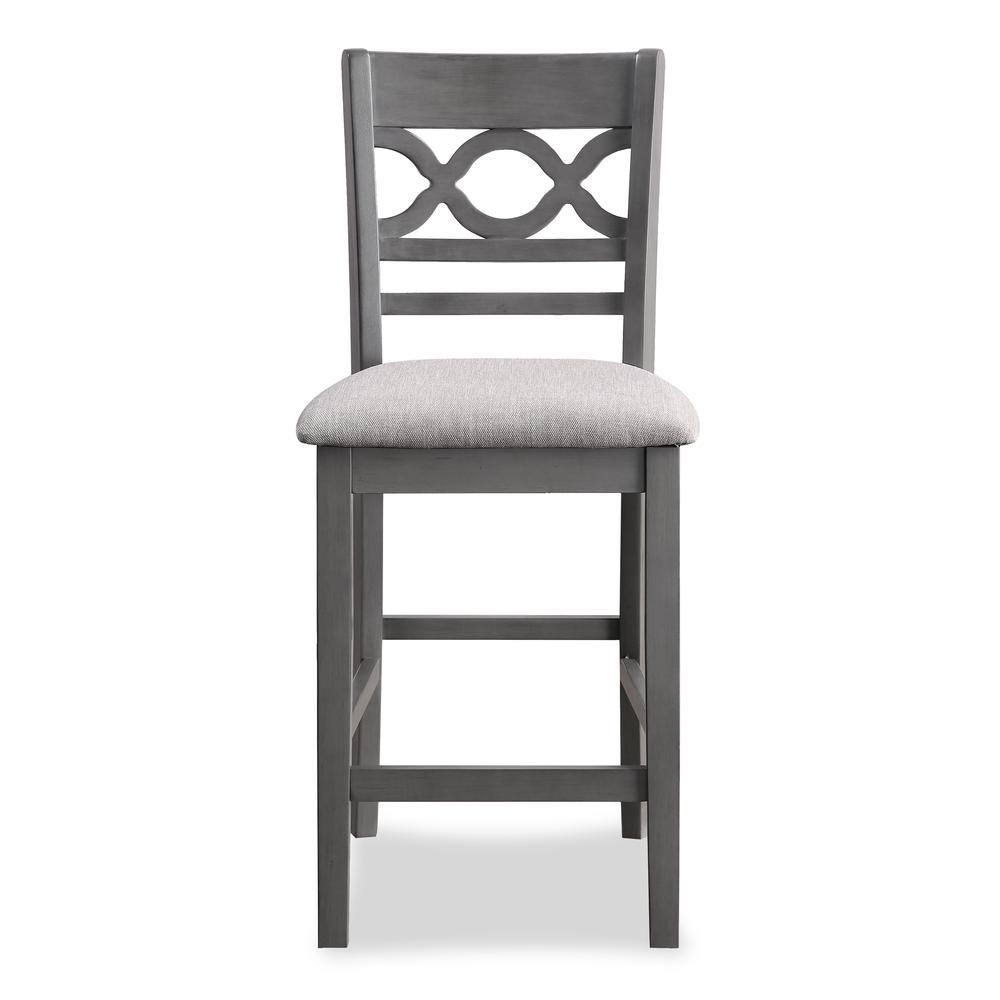 Cori 5-Piece Wood Round Counter Table Set with 4 Chairs in Gray. Picture 10
