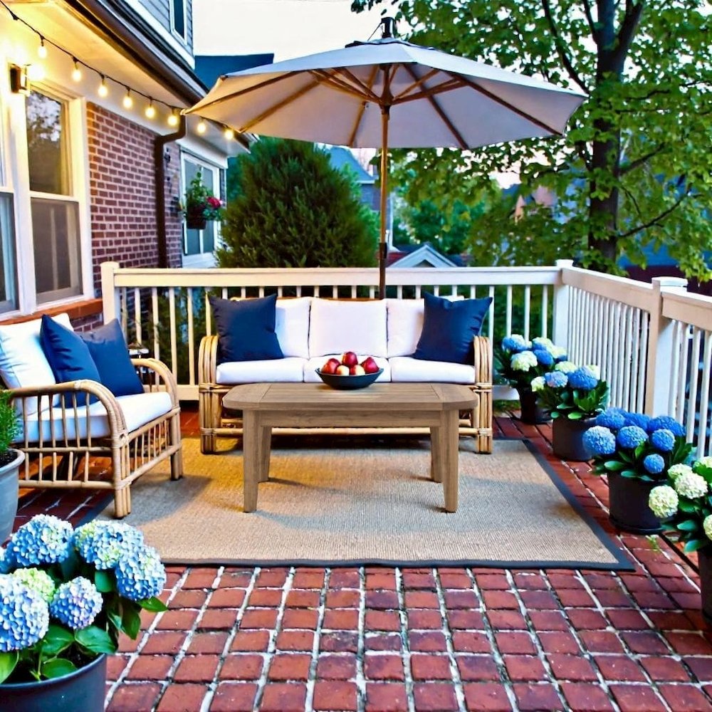 Brown Wood Outdoor Coffee Table, Patio Coffee Tables for Outside Use. Picture 2