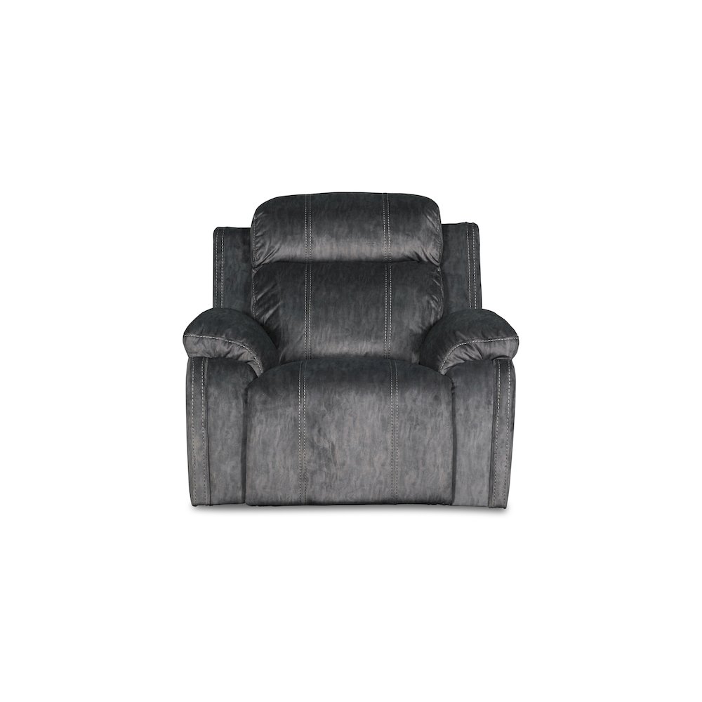 Furniture Tango Polyester Fabric Glider Recliner in Shadow Gray. Picture 2
