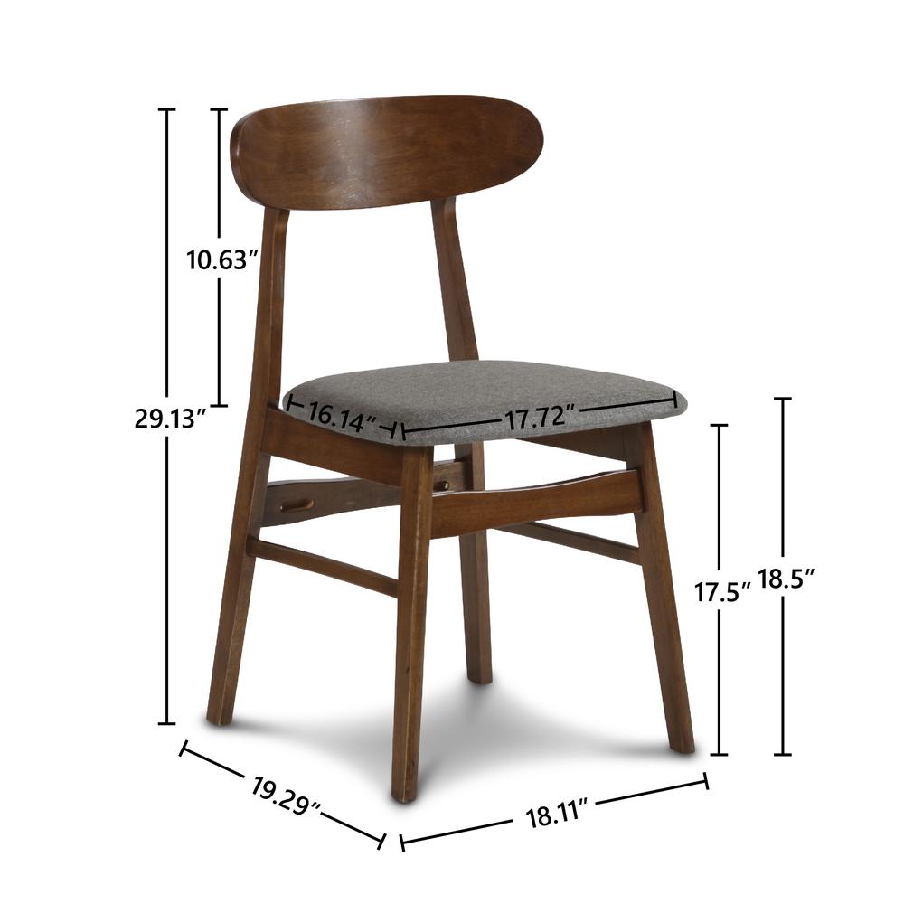 Furniture Morocco Dining Chair with Cushion- Set of 2- Dark Gray. Picture 7