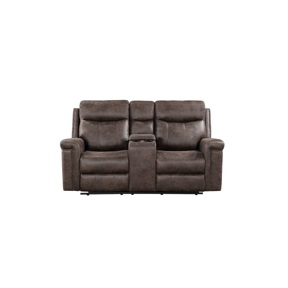 Quade 3-Piece Fabric Manual Living Room Set, Mocha. Picture 6
