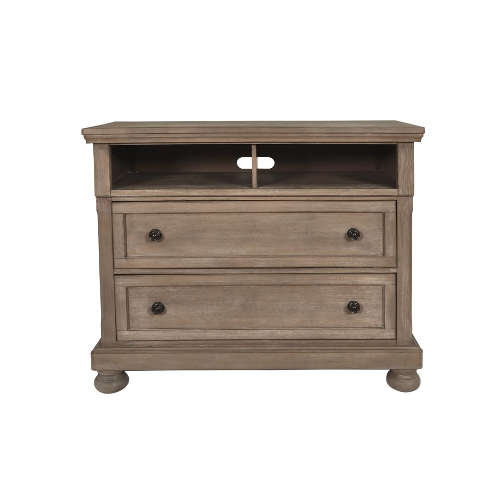 Furniture Allegra 2-Drawer Wood Media Console in Pewter. Picture 2