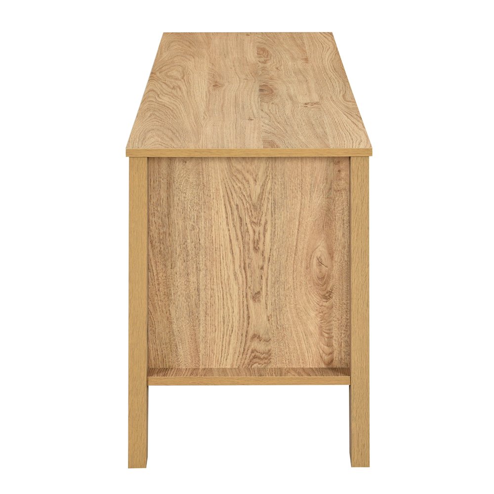 Thayer Wood TV Console with Two Doors in Natural/Beige. Picture 3