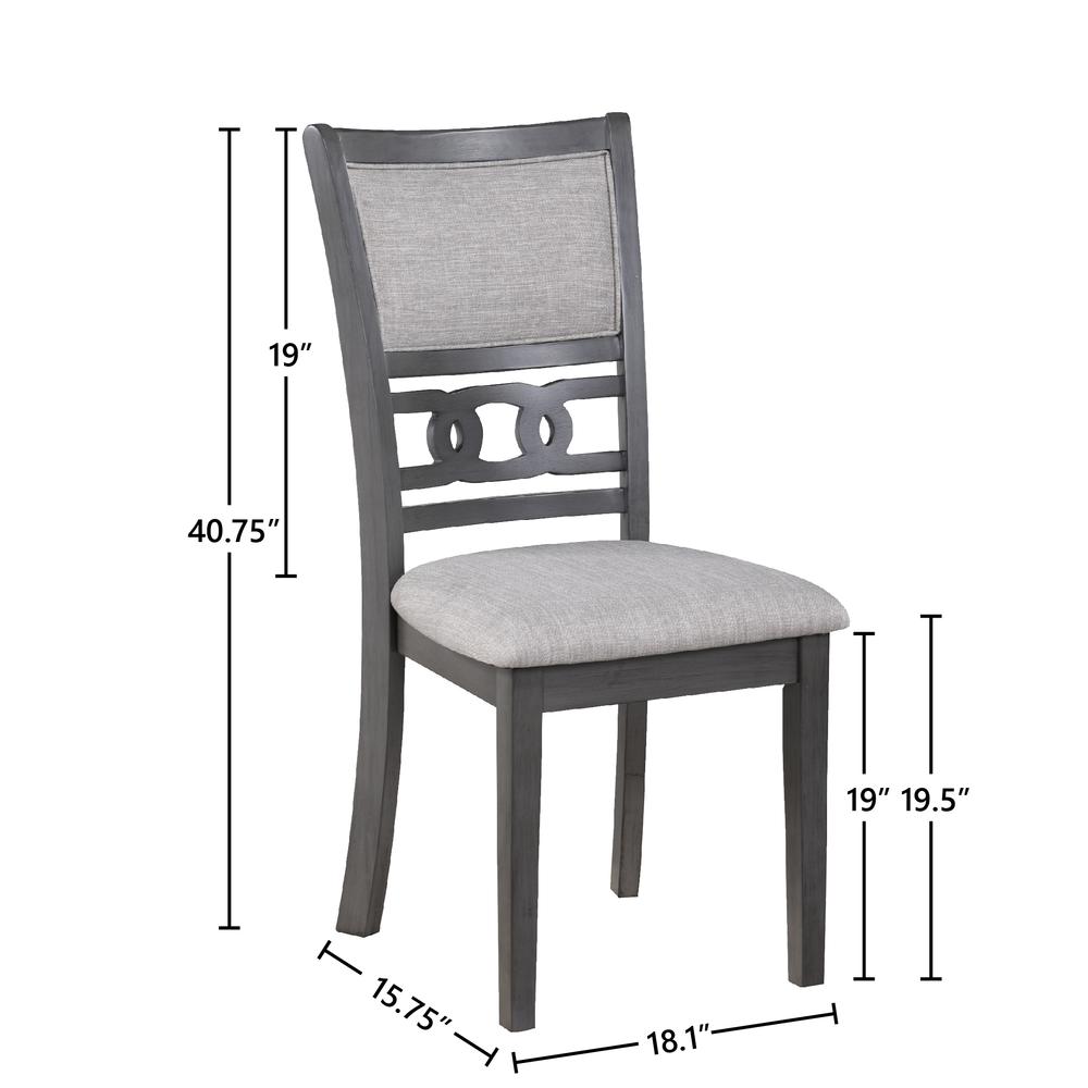 Gia 5-Piece 48" Wood Rectangular Dining Set with 4 Chairs in Gray. Picture 7