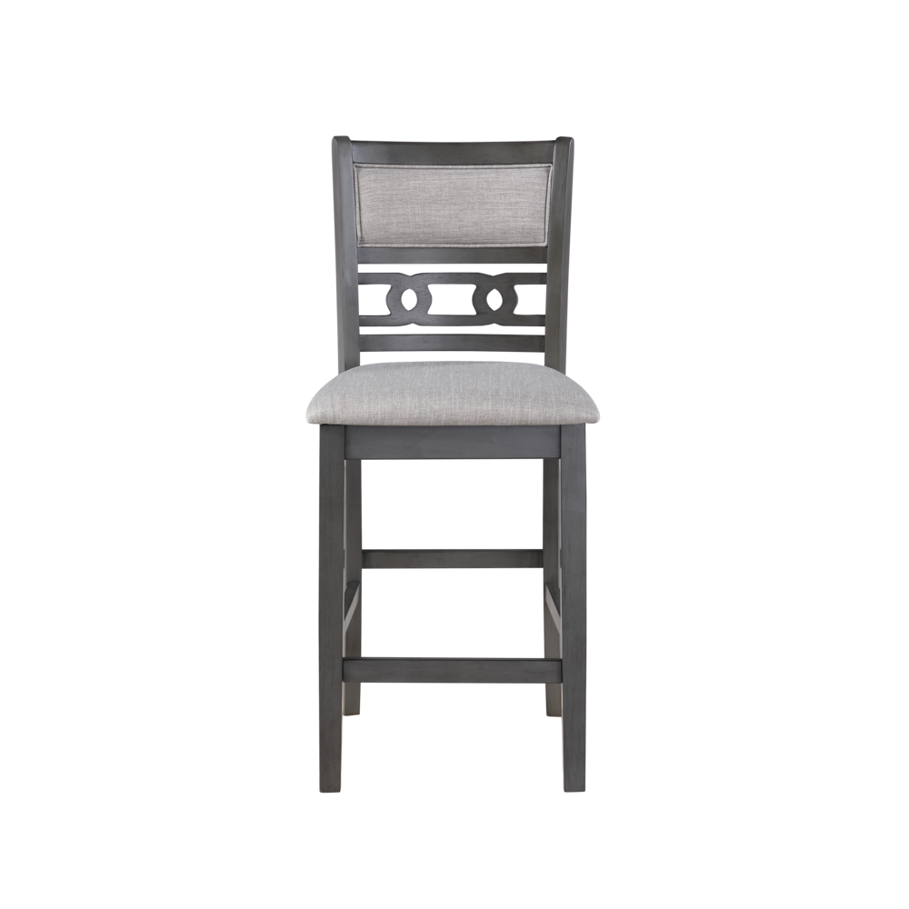 Furniture Gia Solid Wood Counter Chairs in Gray (Set of 2). Picture 3
