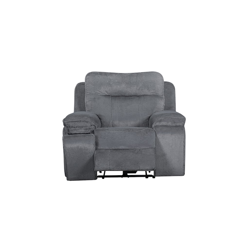 Teddy Fabric Recliner with Power Headrest and Footrest in Gray. Picture 6