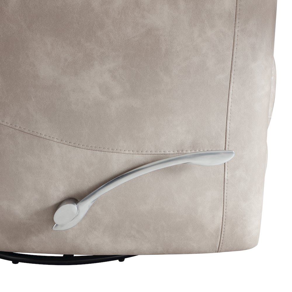 Takami Faux Leather Swivel Recliner, Gray. Picture 5