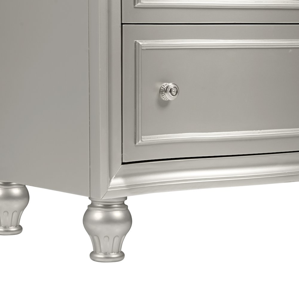 Reflections Wood 5-Drawer Chest, Silver. Picture 8