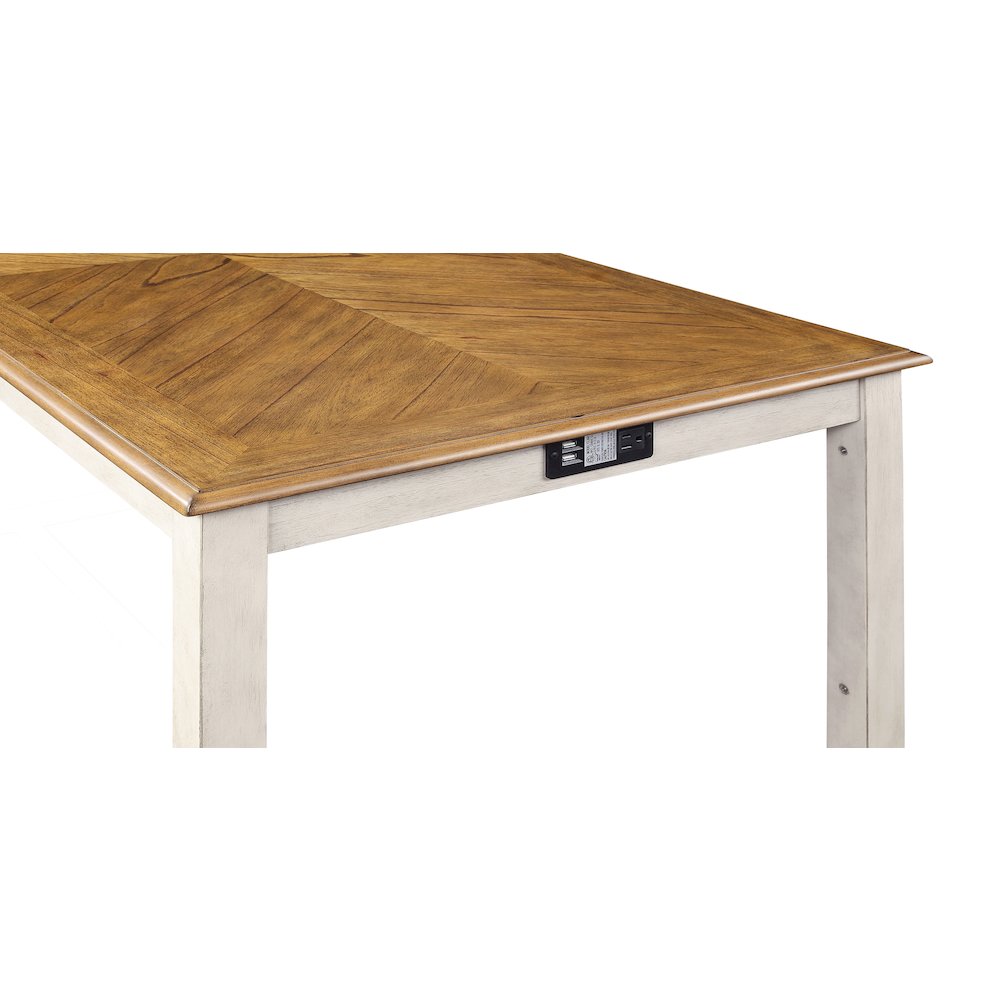 Amy 5 Pc 60" Counter Storage Table+Chairs- Bisque/Brown. Picture 6