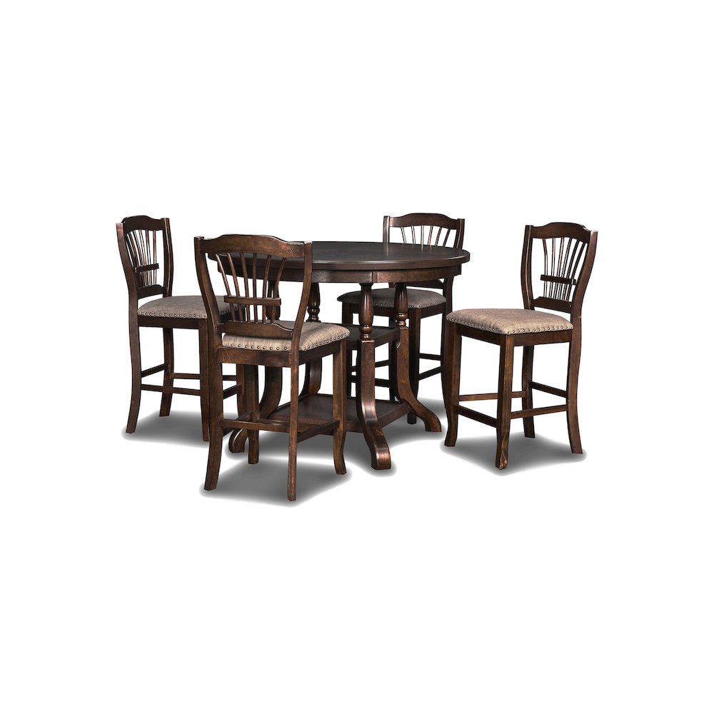 Furniture Bixby Solid Wood Counter Dining Table in Espresso. Picture 5