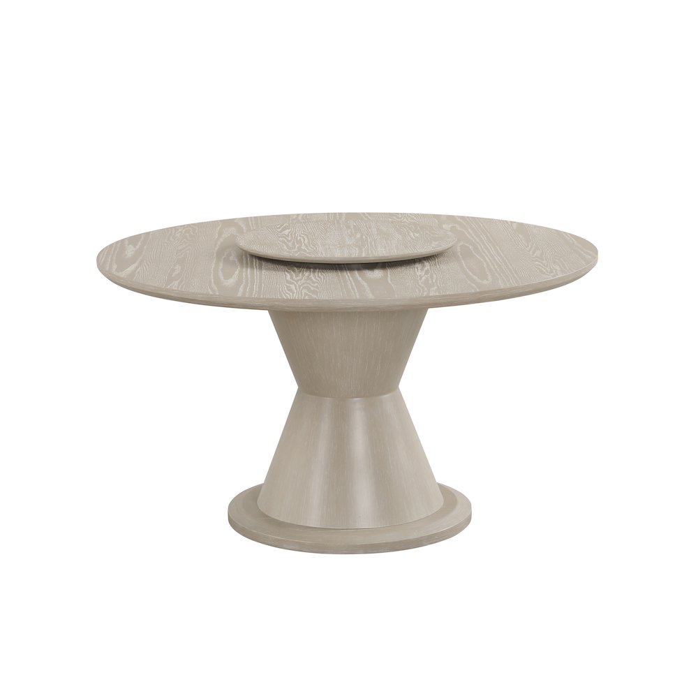 Gwendolyn 5-Pc Wood Round Dining Set w Arm Chairs in Taupe. Picture 4