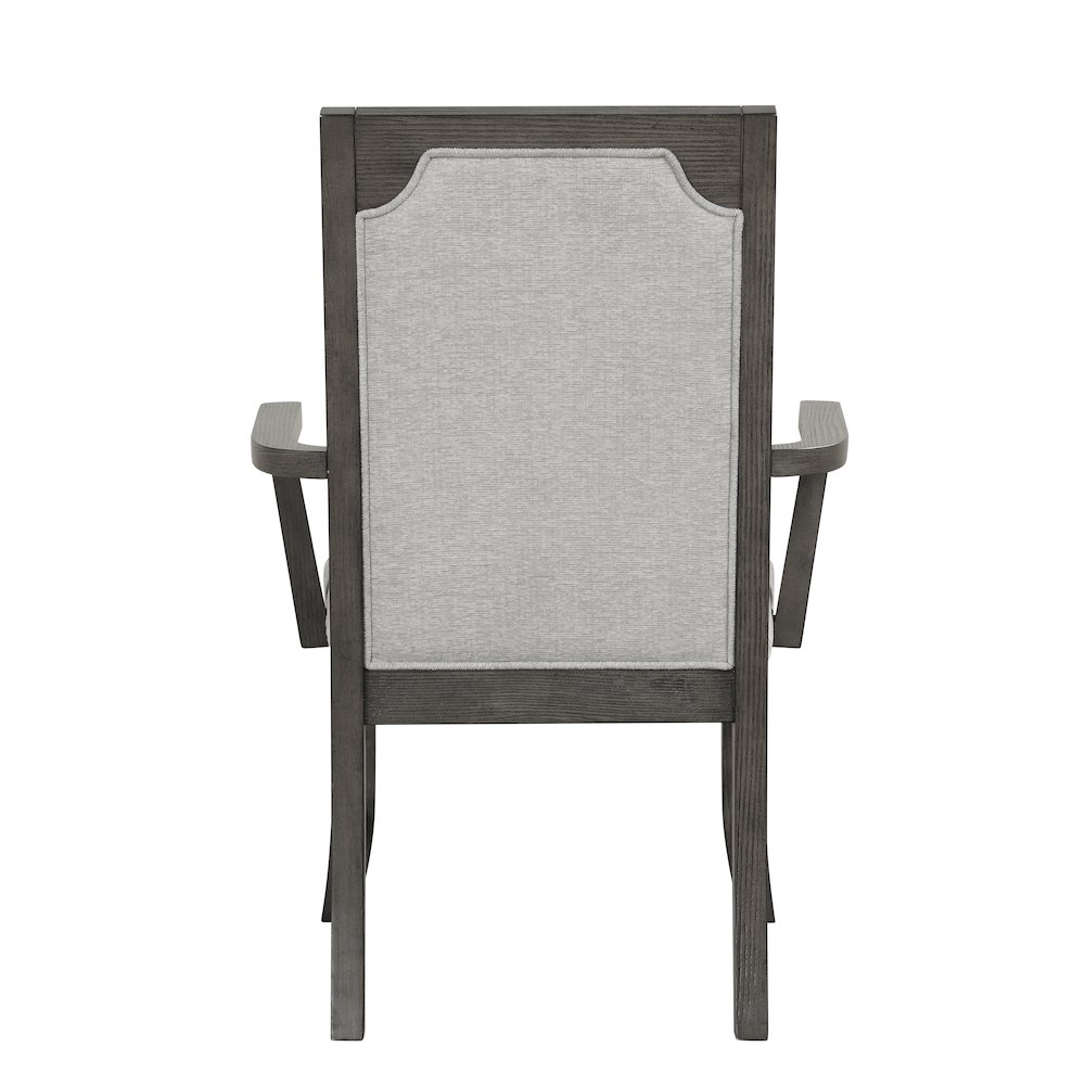 New Classic Furniture Lisbon Wood Dining Arm Chair in Gray (Set of 2). Picture 5