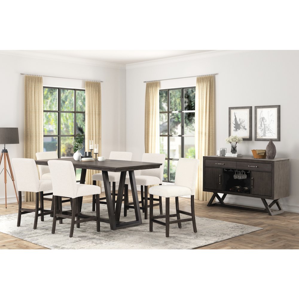 High Line Wood 80" Rectangular Dining Table, Coffee. Picture 8